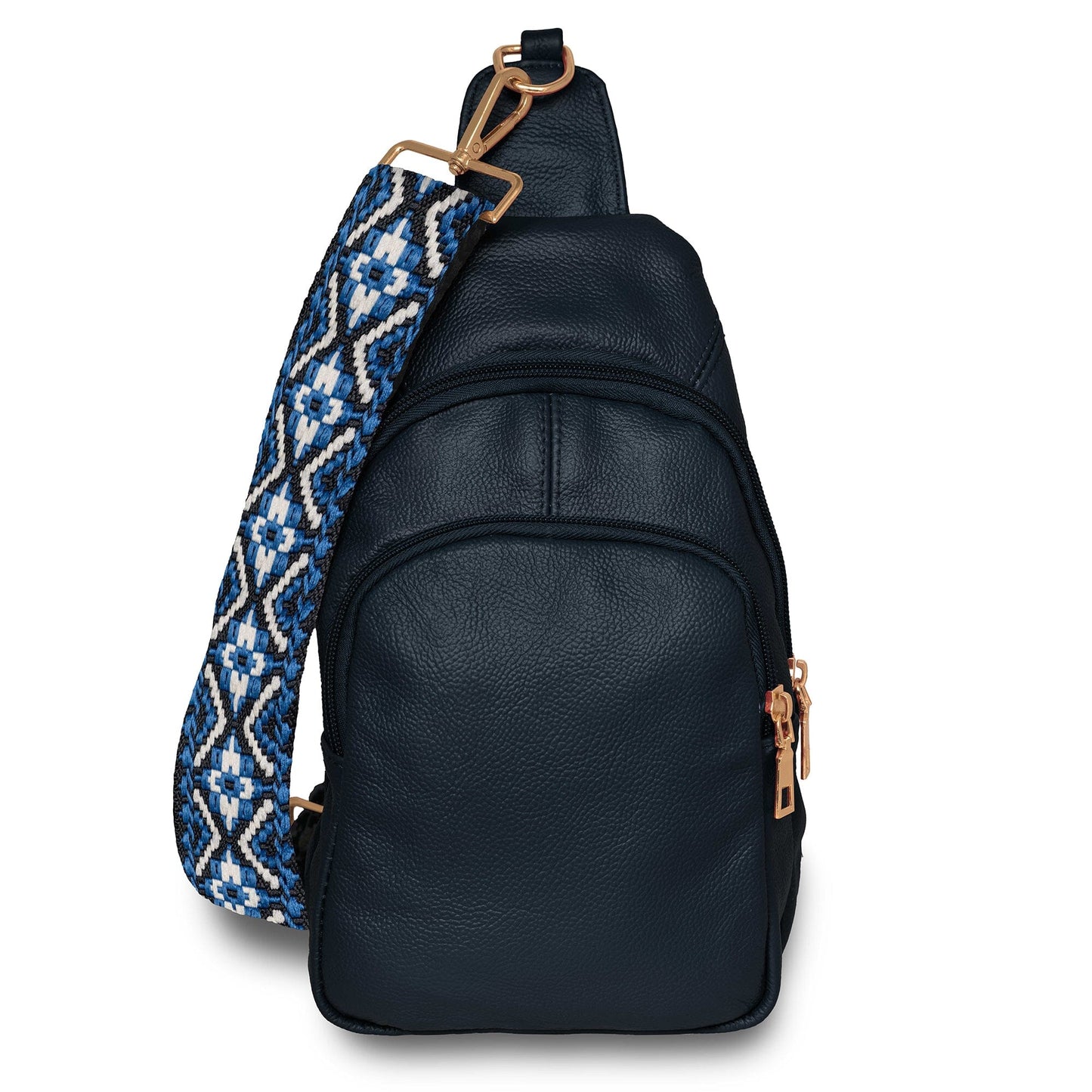 Real Leather Printed Strap Shoulder Sling Bag
